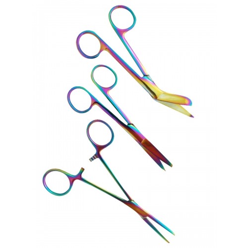 Linkshänder - Scheren-Set Metal Rainbow